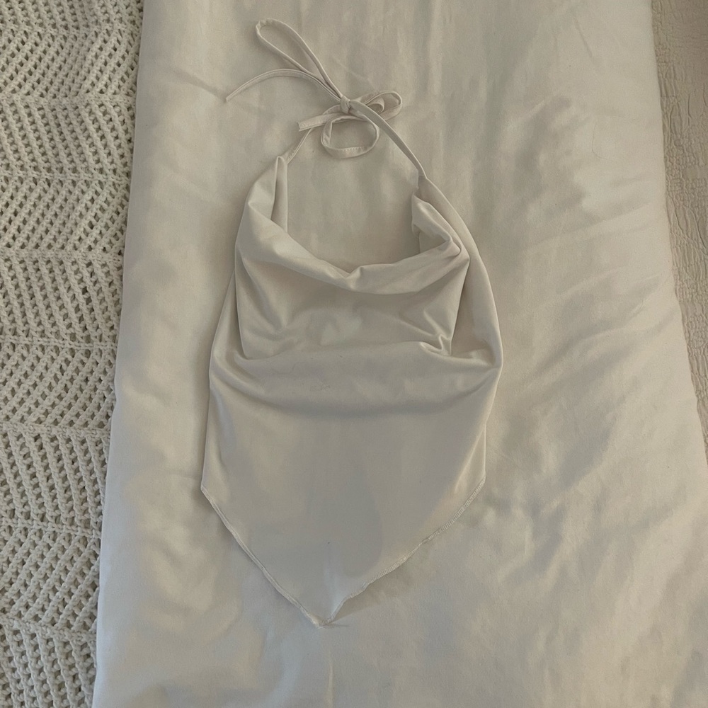 White tie back top